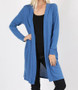 KNEE LENGTH OPEN FRONT SWEATER WITH POCKETS AVAILABLE IN 3 COLORS