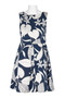 Taylor Boat Neck Sleeveless Pleated Zipper Back Floral Print Scuba Dress
