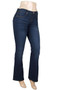 Stretch Denim Butt Lifter Boot Cut Jeans with Embroidery Pocket