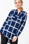 HYFVE BUTTON DOWN PLAID BOYFRIEND SHIRT