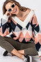 HYFVE ARGYLE V NECK SWEATER