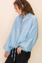 HYFVE BUTTON DOWN LONG SLEEVE TIE BOTTOM SHIRT