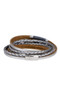 SAACHI Cool Blue Leather Wrap Bracelet 