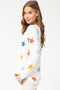 ENTRO Multi Color Star Print Long Sleeve Top Sweatshirt