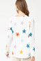 ENTRO Multi Color Star Print Long Sleeve Top Sweatshirt