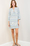 ENTRO Printed Shift Dress with Tie neck