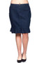 BE GIRL Stretch Denim Skirt with Ruffle Hem Line