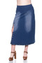 BE GIRL Stretch Denim Maxi Skirt With Front Slit and Studs Embellishment