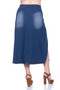 BE GIRL Stretch Denim Maxi Skirt With Front Slit and Studs Embellishment