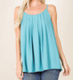 WOVEN WOOL DOBBY PLEATED SPAGHETTI CAMI AVAILABLE IN 3 COLORS