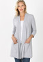 Big Pocket Open Cardigan with 3/4 Sleeves Various Colors