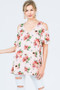 MISIA Floral Print Cold Shoulder Top