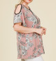 MISIA Plus Size Cold Shoulder Print Top