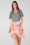 ANGIE Tiers of Chiffon Skirt or Swimsuit Cover Asymmetrical Hem