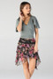 ANGIE Tiers of Chiffon Skirt or Swimsuit Cover Asymmetrical Hem