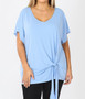 PLUS SIZE DOLMAN SLEEVE TIE FRONT TOP 2 COLORS