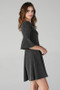 ANGIE SPARKLE KNIT BELL SLEEVE FIT AND FLARE DRESS