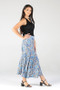 FIT AND FLARE MAXI SKIRT WITH DIAGONIAL CUT