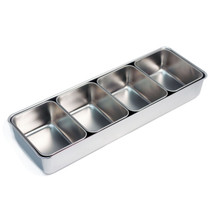Stainless Steel Yakumi Mise En Place Pan 4 Compartment Set