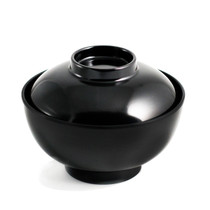 Black Soup Bowl with Lid 8 fl oz / 4.41" dia