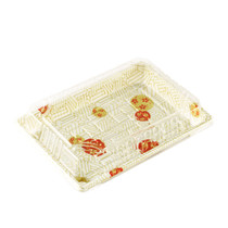 TZ-W-008 White Take Out Sushi Tray 6.5" x 4.5" (55/pack)