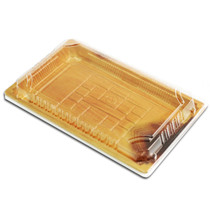 TZ-015 Wood Pattern Take Out Sushi Tray 8.5" x 5.4" (50/pack)