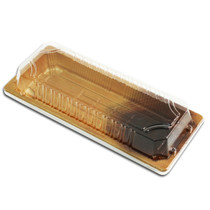 TZ-F-001 Wood Pattern Take Out Sushi Tray 8.8" x 3.75" (50/pack)
