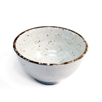 Ivory Rice Bowl with Brown Trim 11 fl oz / 4.72" dia