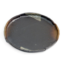 Brown Plate with Seigaiha Wave 8.82" dia