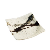 Abstract Square Ivory Plate 5.35" x 5.35"
