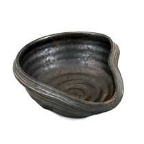 Charcoal Gray Asymmetrical Bowl 9.84" x 8.27"