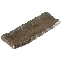 Charcoal Gray Textured Rectangular Plate 14.37" x 5.71"