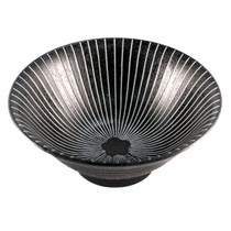 Black Bowl with Stripes 31 fl oz / 7.64" dia