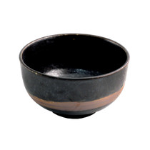 Black Noodle Bowl with Brown Brushtroke 35 fl oz / 6.22" dia