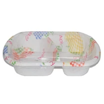 [Clearance] 2 Compartments Take Out Food Tray Fruit Pattern BF-172 7 0.25" x 5" (50/pack)