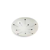White Medium Plate with Fireworks Pattern 5.04" dia