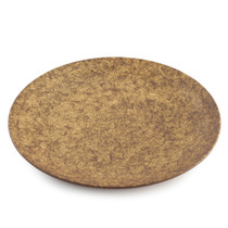 Textured Large Round Plate Earthy Brown Ceramic 9.75" dia