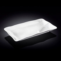 Wilmax White Rectangular Divided Plate 9.84" x 5.79"
