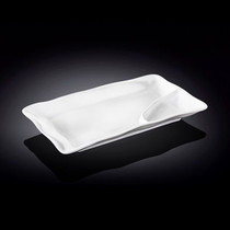 Wilmax White Rectangular Divided Plate 7.83" x 4.72"