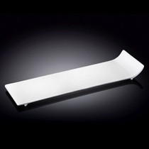 Wilmax White Rectangular Plate with Side Lifted 12.01" x 3.74"