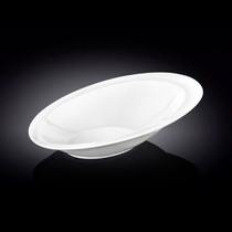 Wilmax Asymmetrical Oval White Dinner Bowl 11.1" x 7.6"