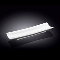 Wilmax White Rectangular Curved Plate 10.91" x 3.03"
