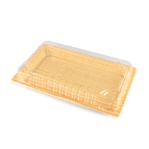 TZ-010 Light Wood Pattern Take Out Sushi Tray 7.4" x 5.3" (50/pack)