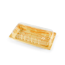 TZ-0.6 Light Wood Pattern Take Out Sushi Tray 6.4" x 3.5" (50/pack)