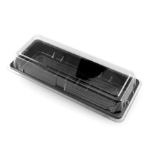 ST-2 Pet Black Take Out Sushi Tray 8.6" x 3.6" (50/pack)