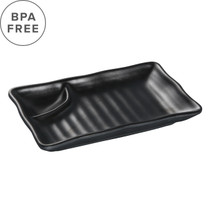 Melamine Black Matte Divided Plate 7.68" x 4.45"