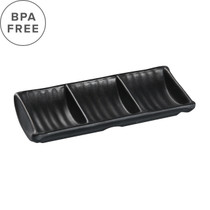 Melamine Black Matte 3 Compartment Plate 7.13" x 3.03"