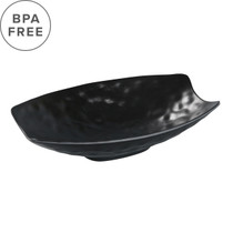 Melamine Black Matte Shallow Bowl 10" x 6.3"