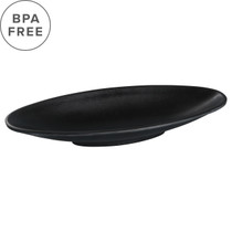 Melamine Black Matte Oval Plate 11.85" x 4.53"