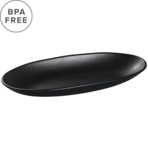 Melamine Black Matte Oval Deep Plate 12.64" x 5.51"